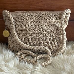 Lina Tan Crochet Crossbody Bag